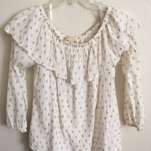 Michael Kors 3/4 sleeve off the shoulder blouse
